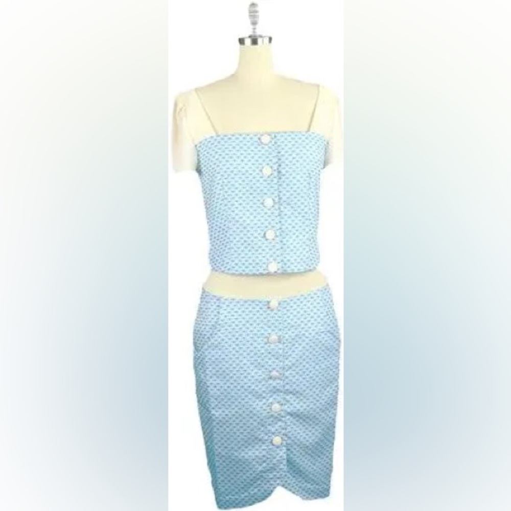 Alice’s Pig 2-Piece Suit in Pale Blue Pattern - So Chic!